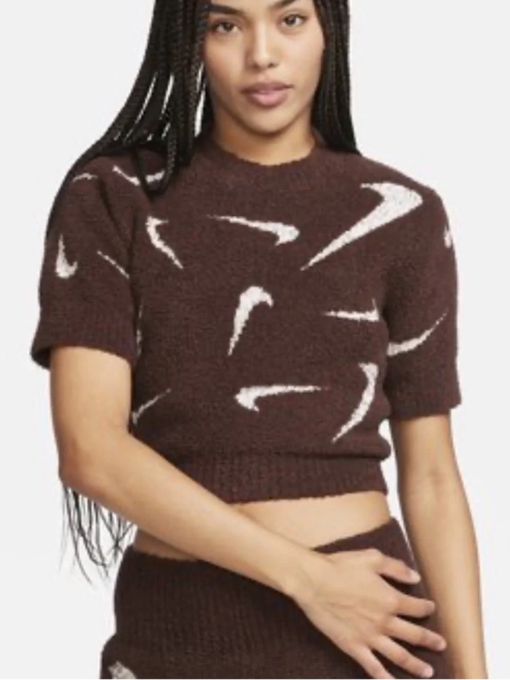 NWT Nike Phoenix Cozy Bouclé Knit Short Sleeve Top
